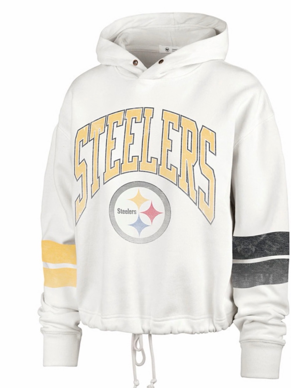 47 White Steelers Crewneck Sweater with Yellow and Black Accents